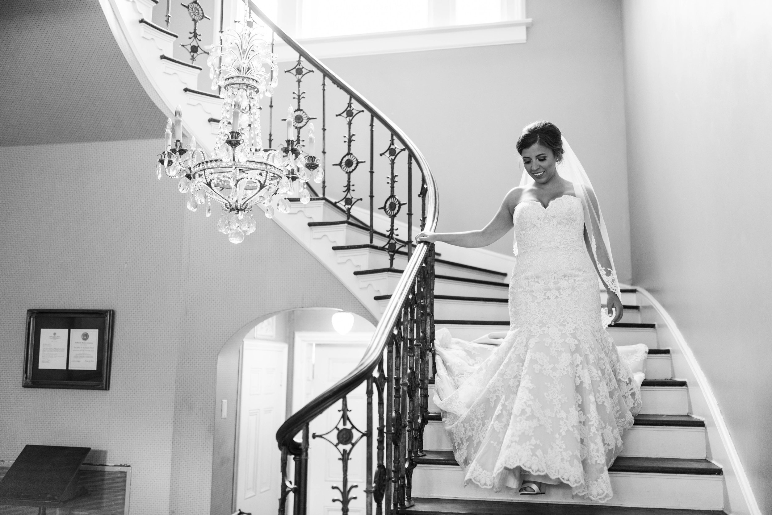 Grand Staircase bridal image South Carolina